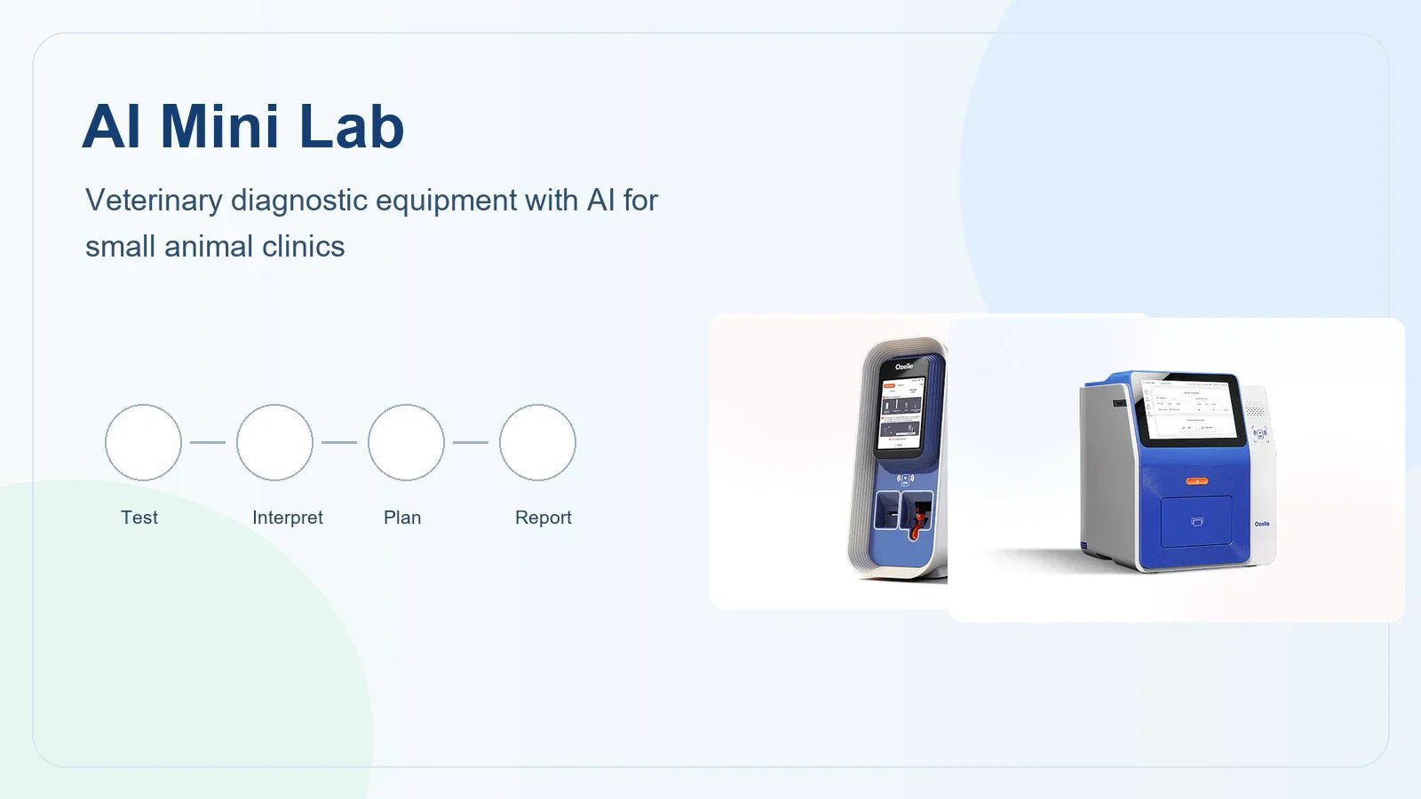 Veterinary diagnostic equipment with AI for an in-house clinic mini lab